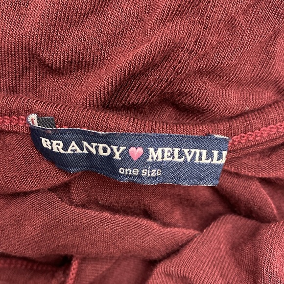 Brandy Melville women’s maroon spaghetti crossover strap tank top - Picture 5 of 5